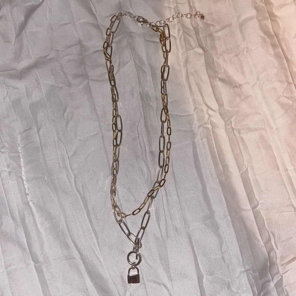 Gold and silver necklace